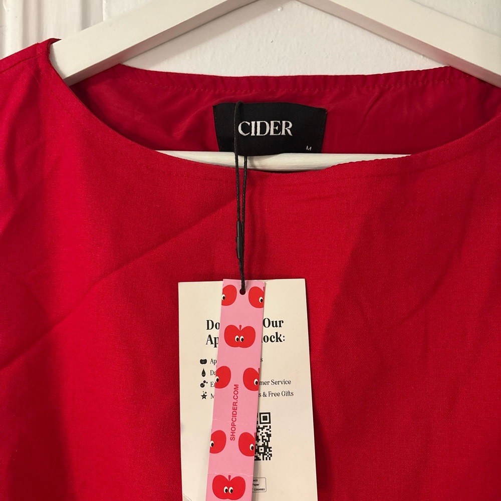 Cider Bright Red Scoop Neck Dress